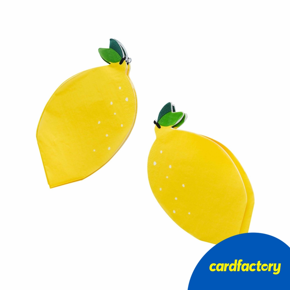 Image of Lemon Paper Napkins - Pack of 16