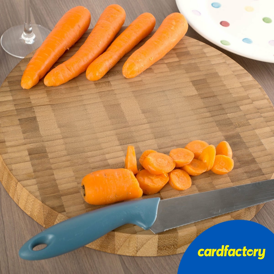 Image of Round Bamboo End Grain Chopping Board | Premium Kitchen Gift | 35cm x 35cm x 3cm | Durable Bamboo Wood