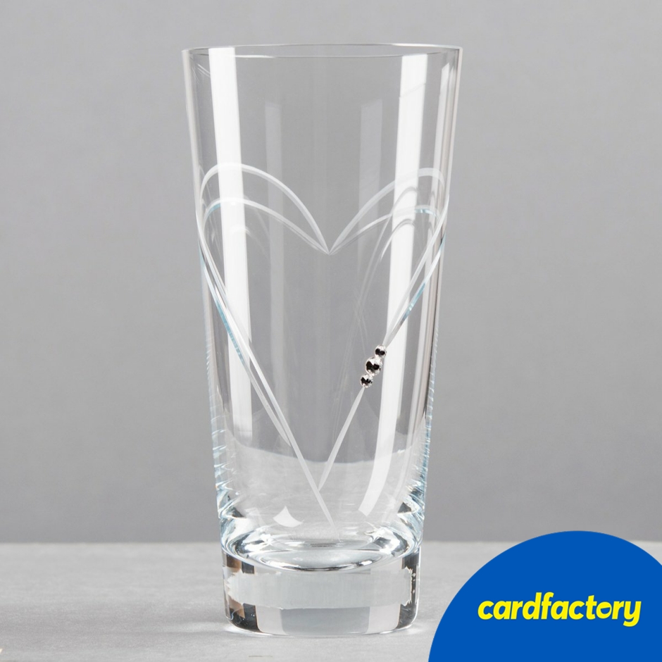 Image of Crystal Embellished Glass Vase | 20cm Tall | Decorative Flower Vase | Elegant Diamanté Detail | Beautiful Gift for Weddings &amp; Anniversaries