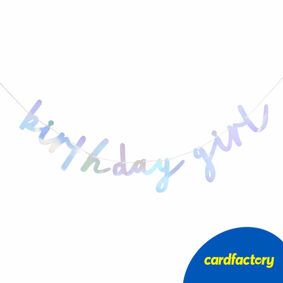 Image of Iridescent Birthday Girl Card Banner