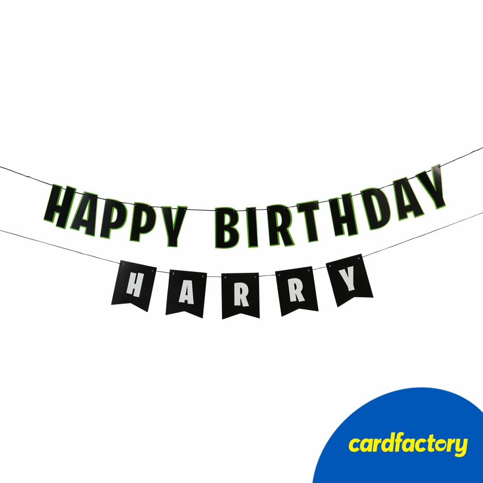 Image of Happy Birthday Customisable Card Banner