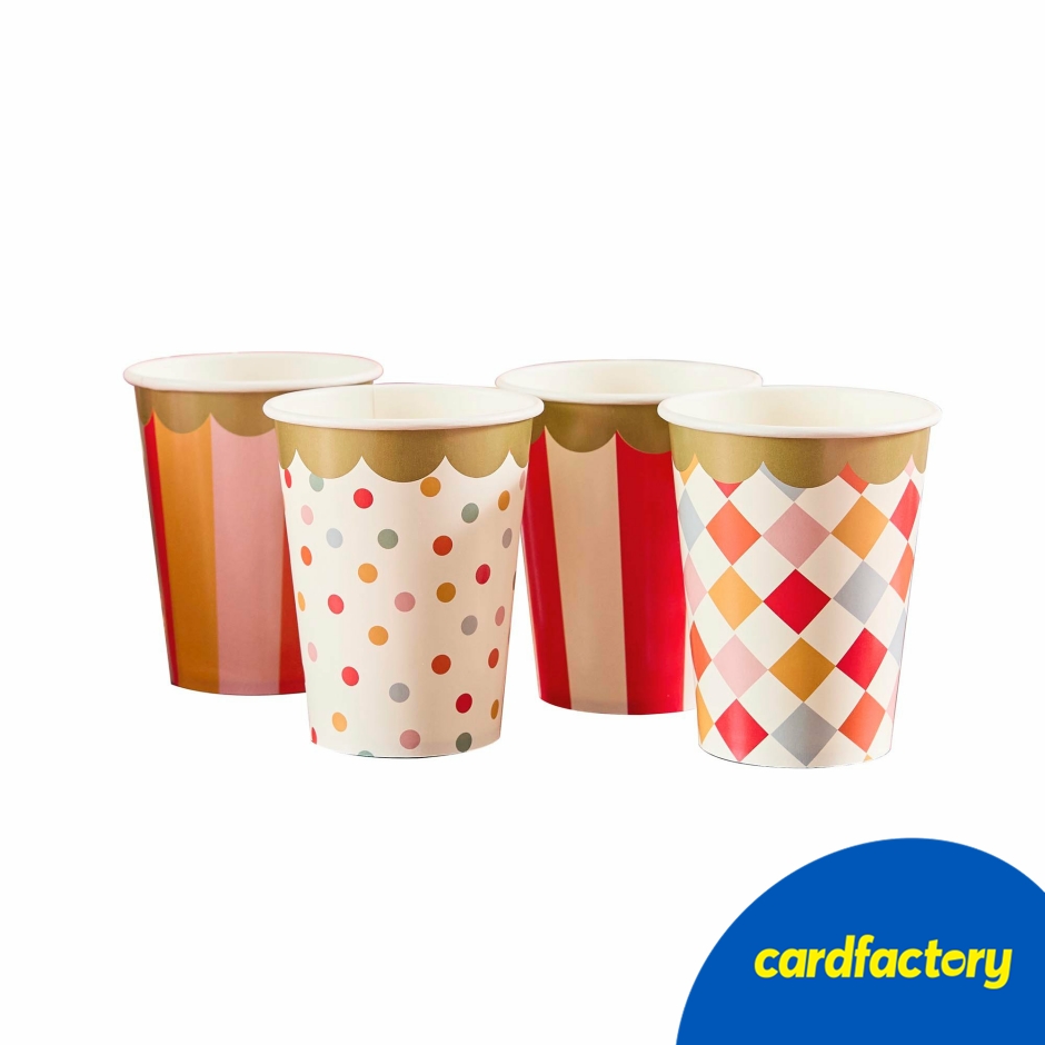 Image of Circus Paper Cups - Pack of 8