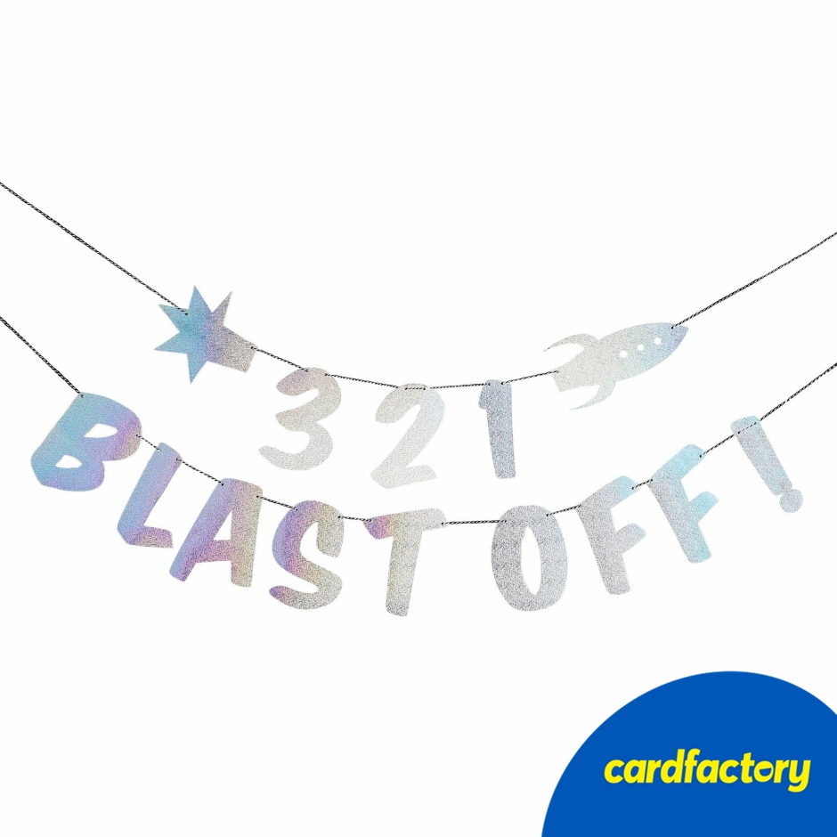 Image of 3 2 1 Blast Off Card Banner
