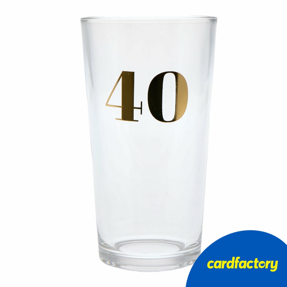 Image of Blue &amp; Gold 40th Birthday Pint Glass