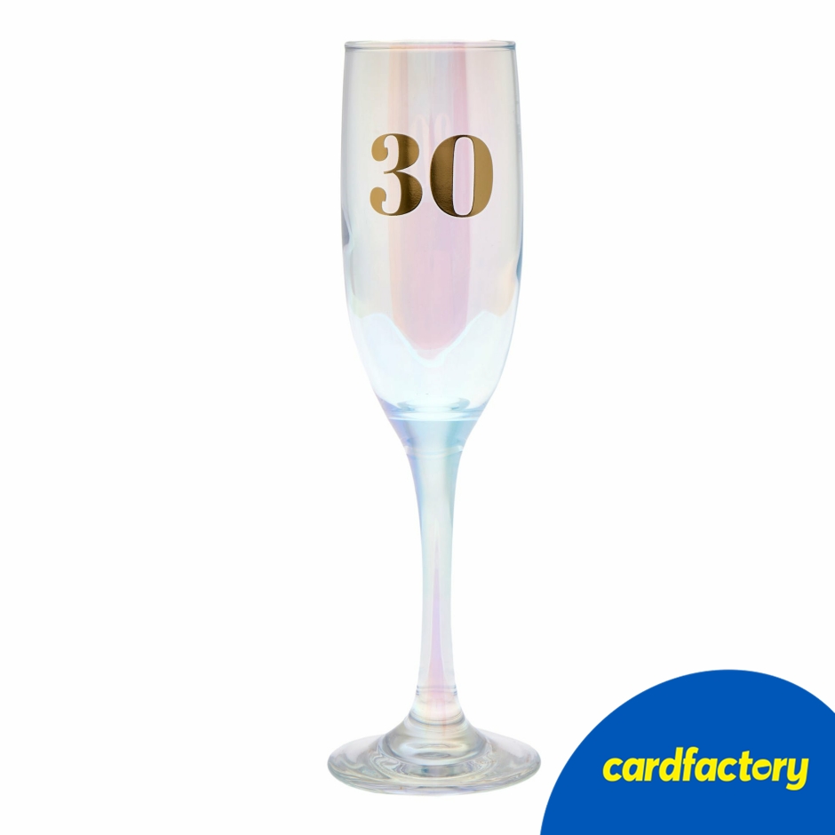 Image of 30th Birthday Champagne Flute | Elegant Gold Foiled Design | Glassware Gift | 27cm x 9cm | Hand Wash Only