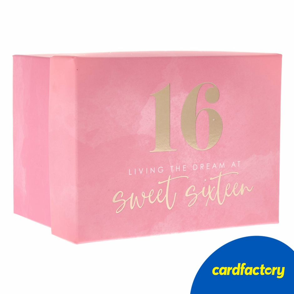 Image of Sweet 16 Mug with Iridescent Finish | Living the Dream Message | Ceramic Gift Set | Includes Gift Box | 13.5cm x 13.5cm x 8.1cm