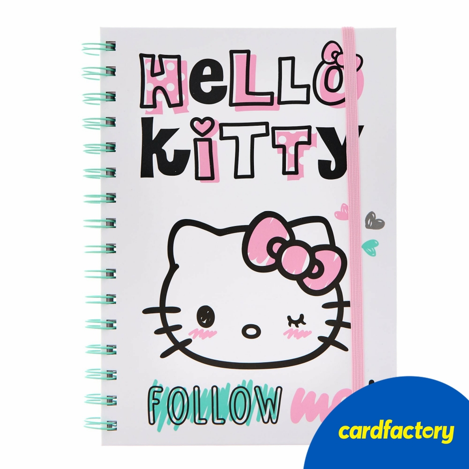 Image of Hello Kitty A5 Notebook | Adorable Design | Wire Bound with Elastic Closure | Perfect for Stationery Fans | Dimensions A5