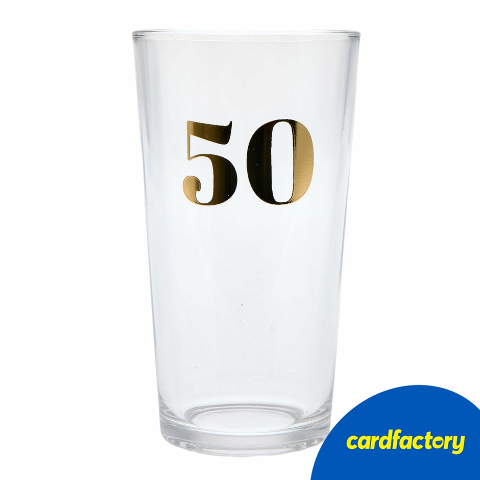 Image of Blue &amp; Gold 50th Birthday Pint Glass