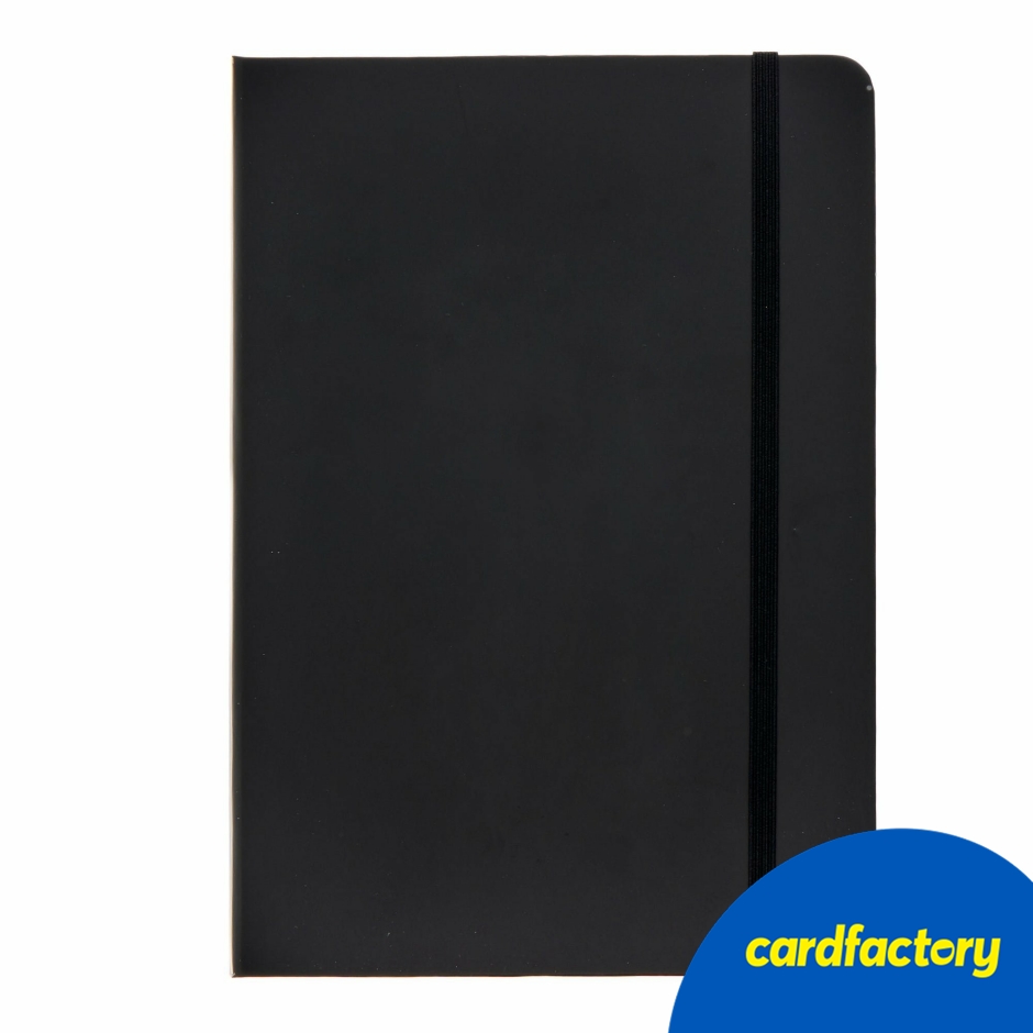 Image of Black A5 Lined Notebook | Elastic Closure Notebook | Notebook for School/Work | Cardfactory
