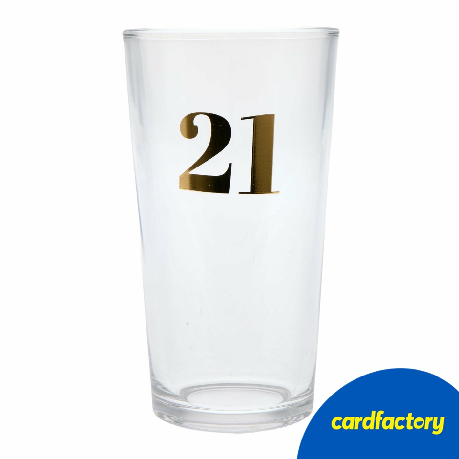 Image of Blue &amp; Gold 21st Birthday Pint Glass