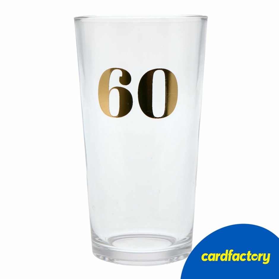 Image of Blue &amp; Gold 60th Birthday Pint Glass