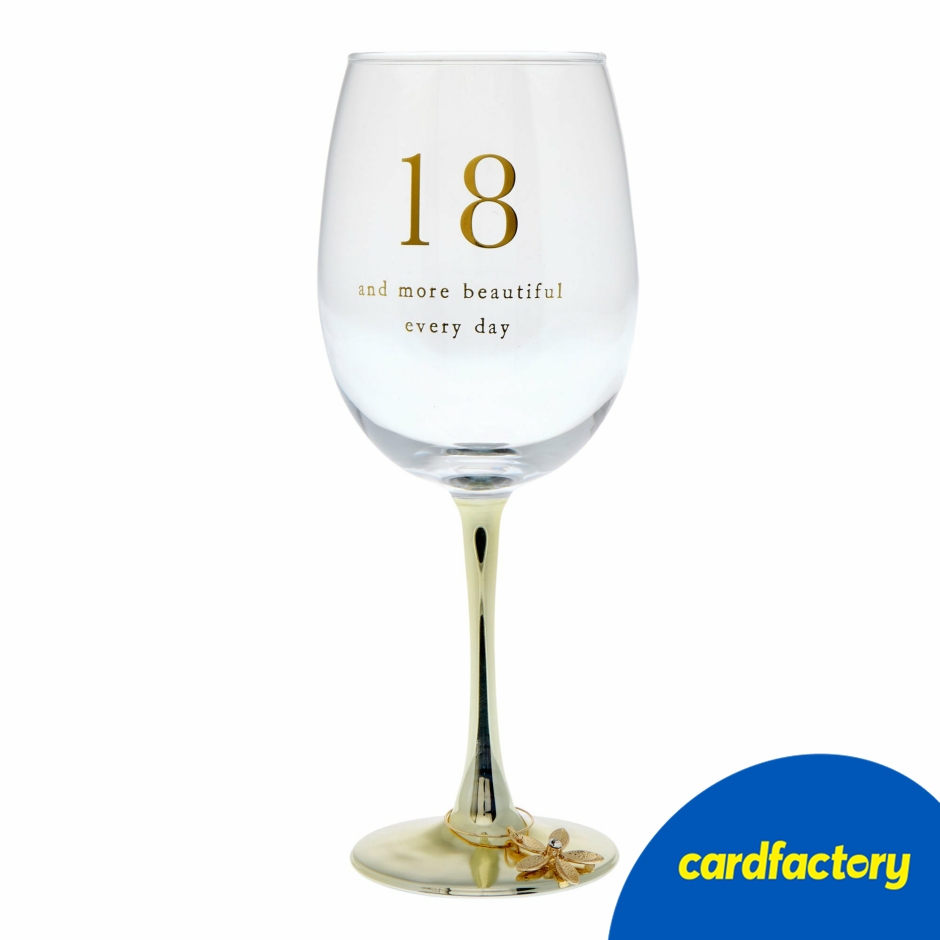Image of 18th Birthday Wine Glass | Wine Glass Gift Set | Cardfactory