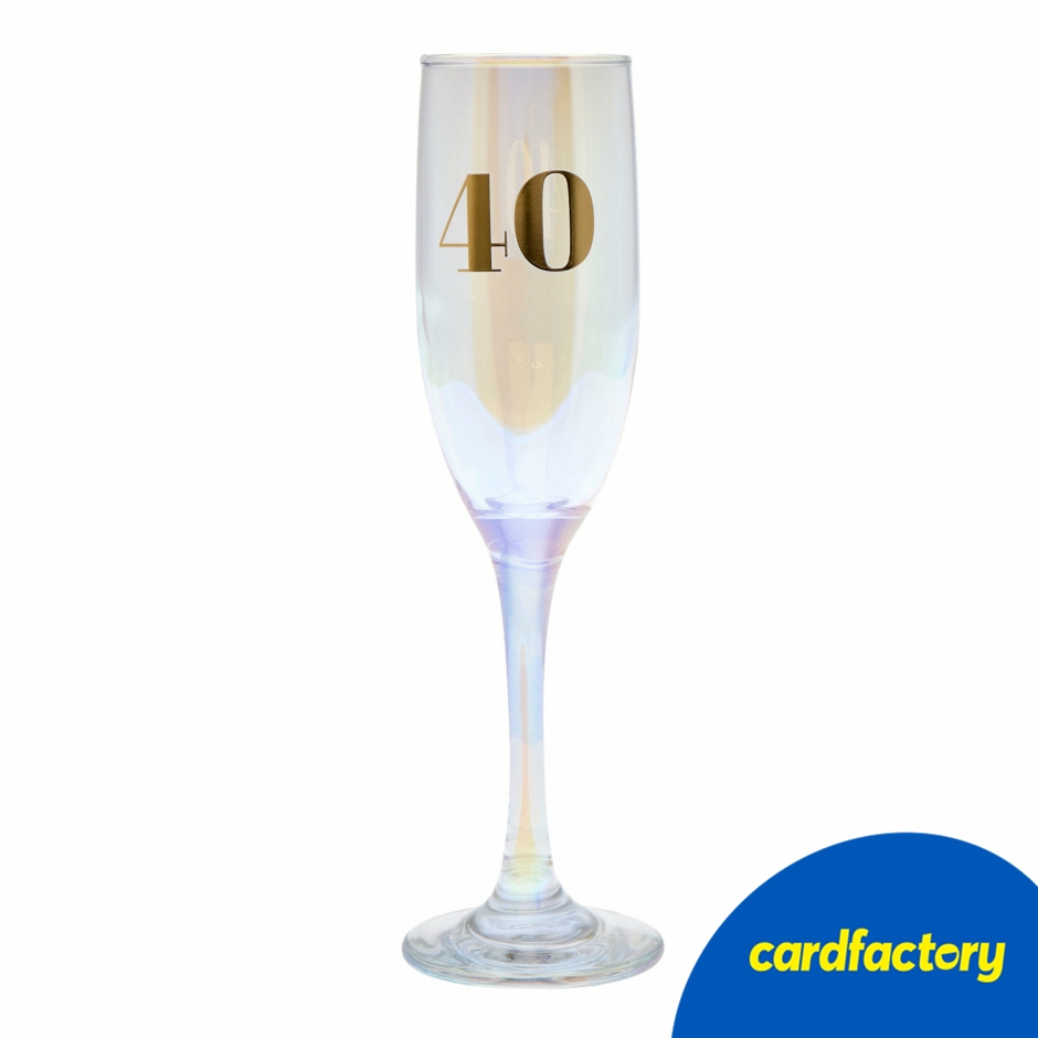 Image of 40th Birthday Champagne Flute | Gold Foiled Finish | Perfect For Birthdays | Cardfactory