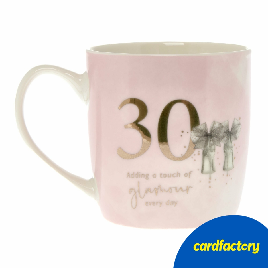 Image of 30th Birthday Mug | A Touch of Glamour Every Day | Ceramic | Includes Gift Box | Perfect Hot Drink Gift