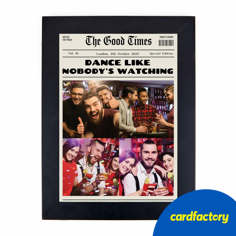 Image of Personalised Photo Upload Wall Art - The Good Times Newspaper