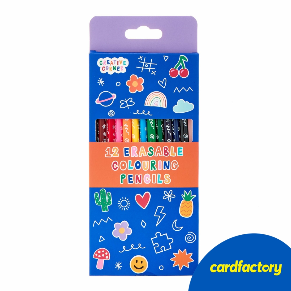 Image of Creative Corner Erasable Colouring Pencils - Pack of 12