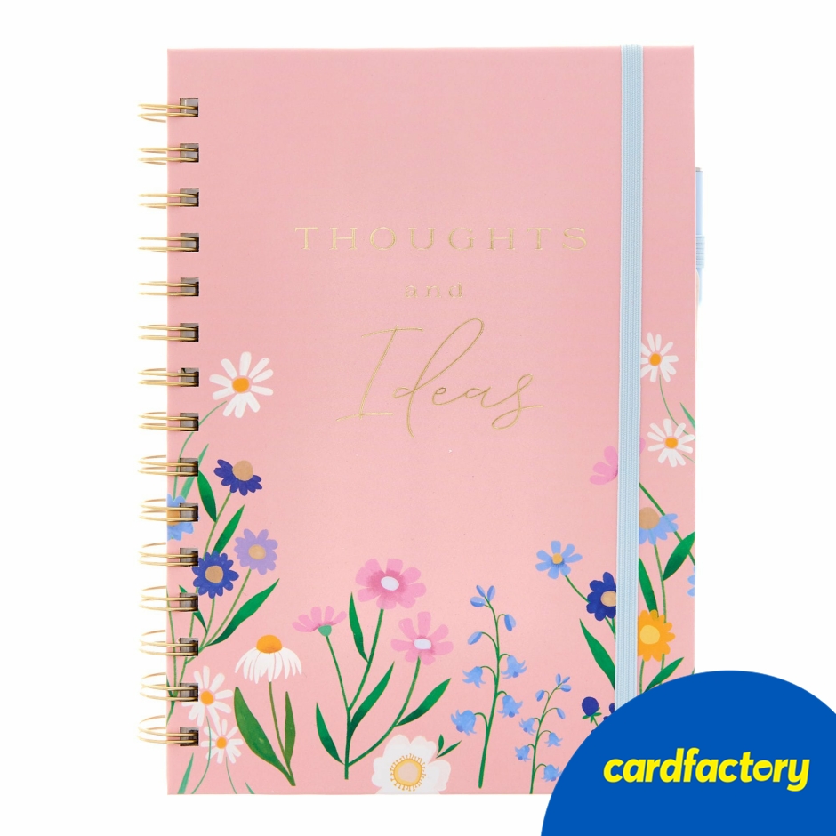 Image of Floral A5 Organiser &amp; Pen Set | Modern Design with Elastic Strap | Includes Matching Pen | Perfect Gift for Planners