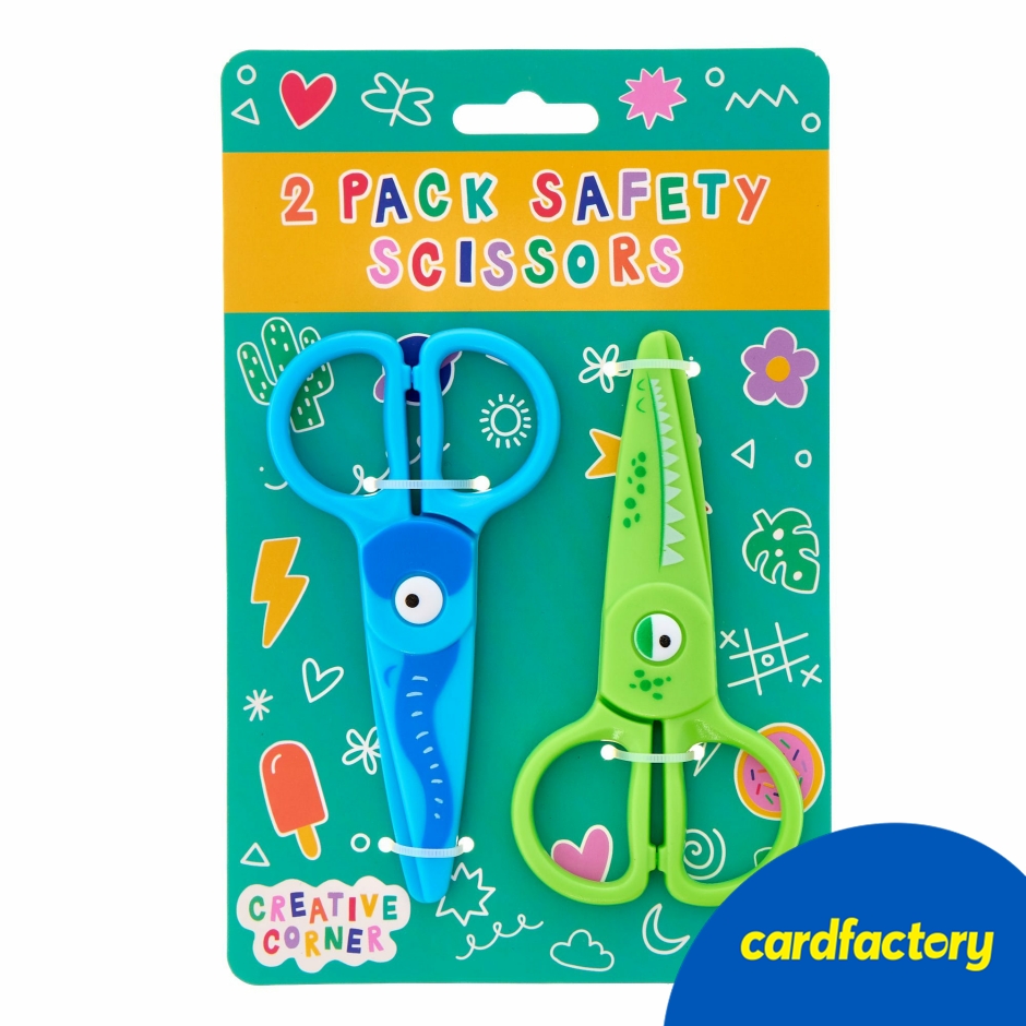 Image of Creative Corner Safety Scissors | Pack of 2 | Plastic Craft Gift Scissors for Kids | Cardfactory