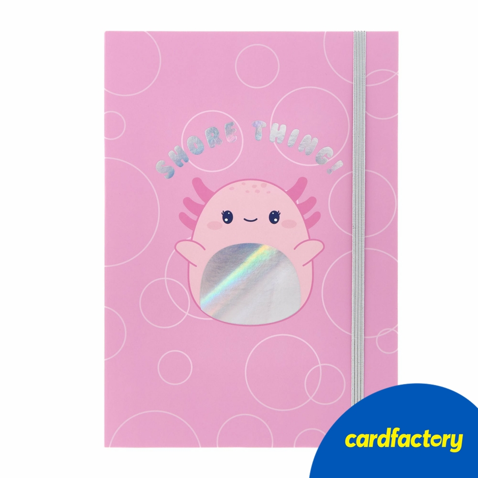 Image of Axolotl A5 Notebook | Cute Hardback Design | Iridescent Foil Elements | Elastic Closure | Quality Card and Paper
