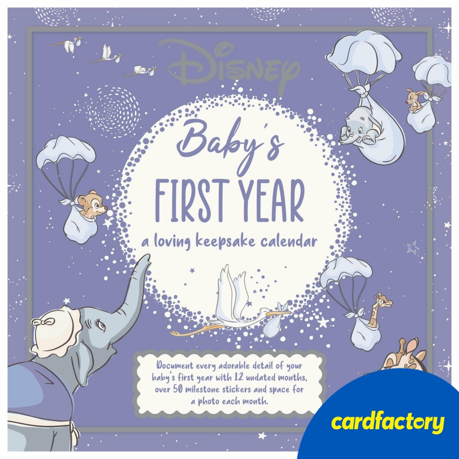 Image of Disney Classic Baby's First Year Keepsake Calendar | Baby Milestone Wall Calendar | Cardfactory
