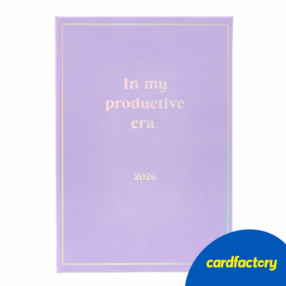 Image of In My Productive Era A5 2026 Diary | A5 Week-To-View Diary 2026 | Purple Colour Design | Cardfactory