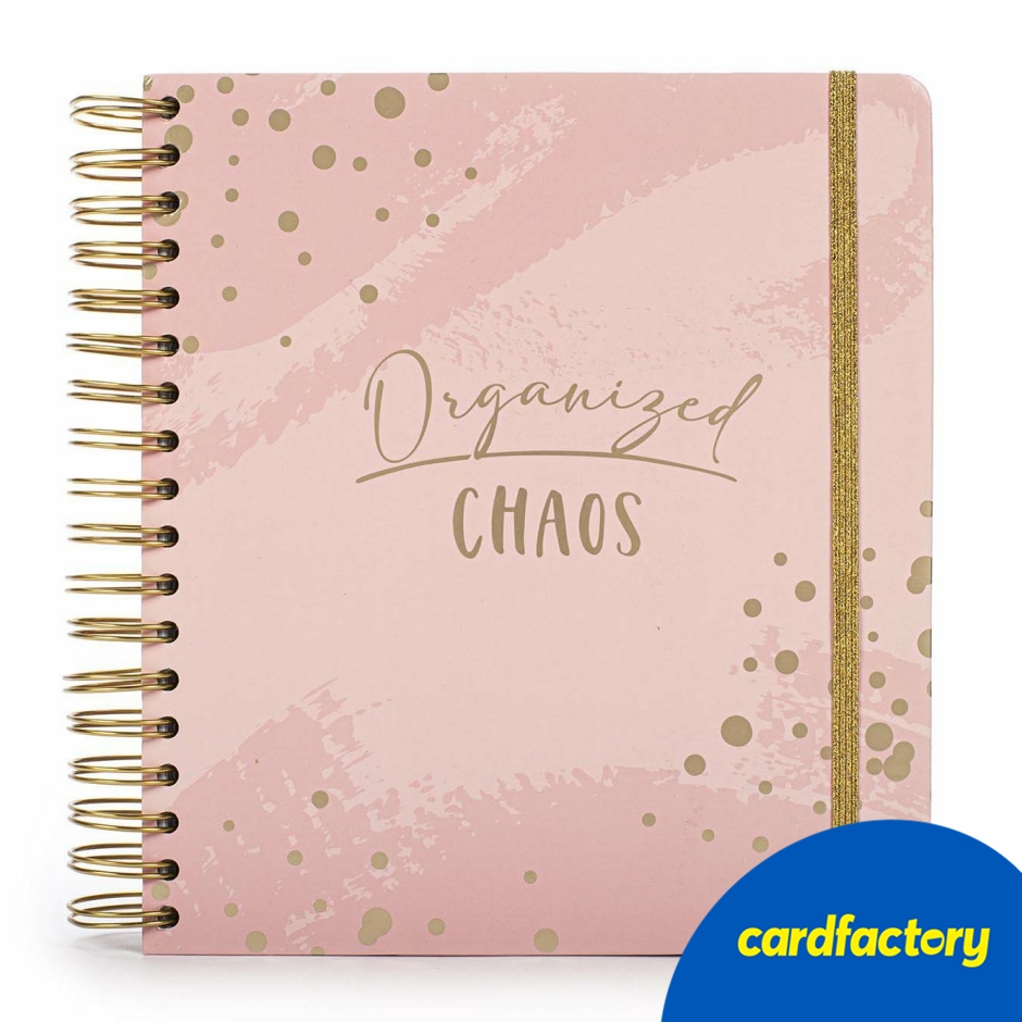 Image of 18-Month Pink &amp; Gold Weekly Organiser | Modern &amp; Functional Planner | Perfect Gift | August 2025 – December 2026 | Hardcover with Stickers | Cardfactory