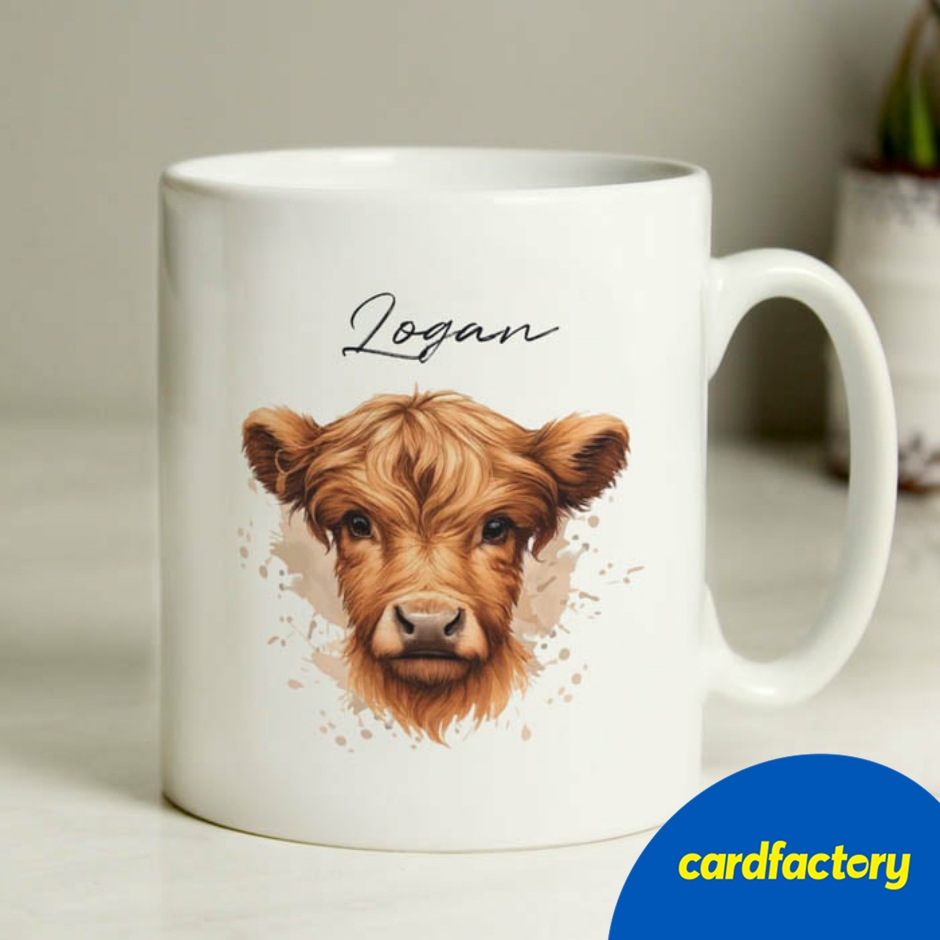 Image of Personalised Highland Cow Mug - Boy