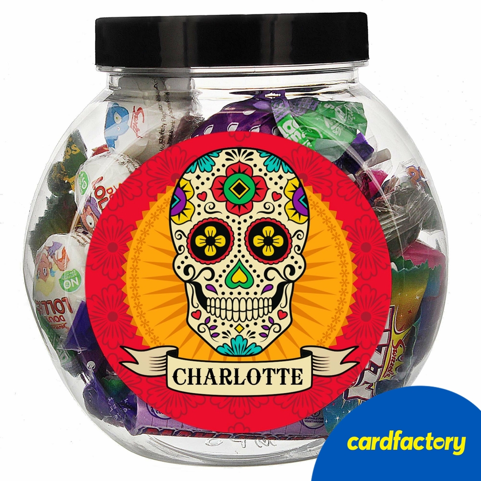 Image of Personalised Sugar Skull Sweet Jar | | Perfect for Gift