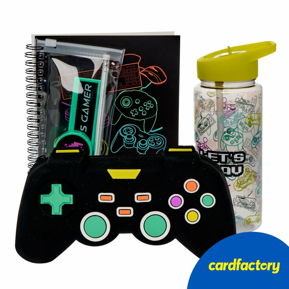 Image of Gamer Stationery Bundle | Fun Gamer-Themed Set | Includes Water Bottle, Pencil Case, A5 Notebook | Perfect for School, Work, Home