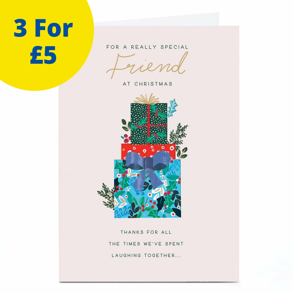 Image of Christmas Card - Pile of Presents, Friend | Christmas Cards