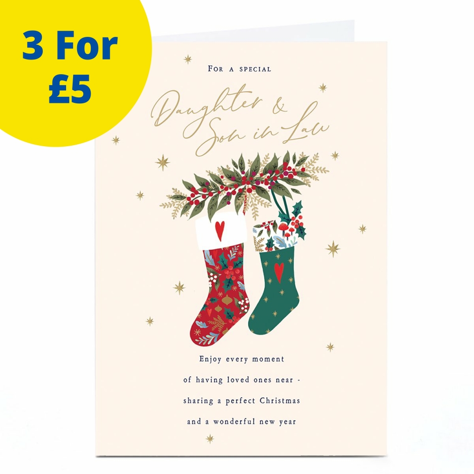 Image of Christmas Card - Stockings, Daughter &amp; Son-in-Law | Christmas Cards