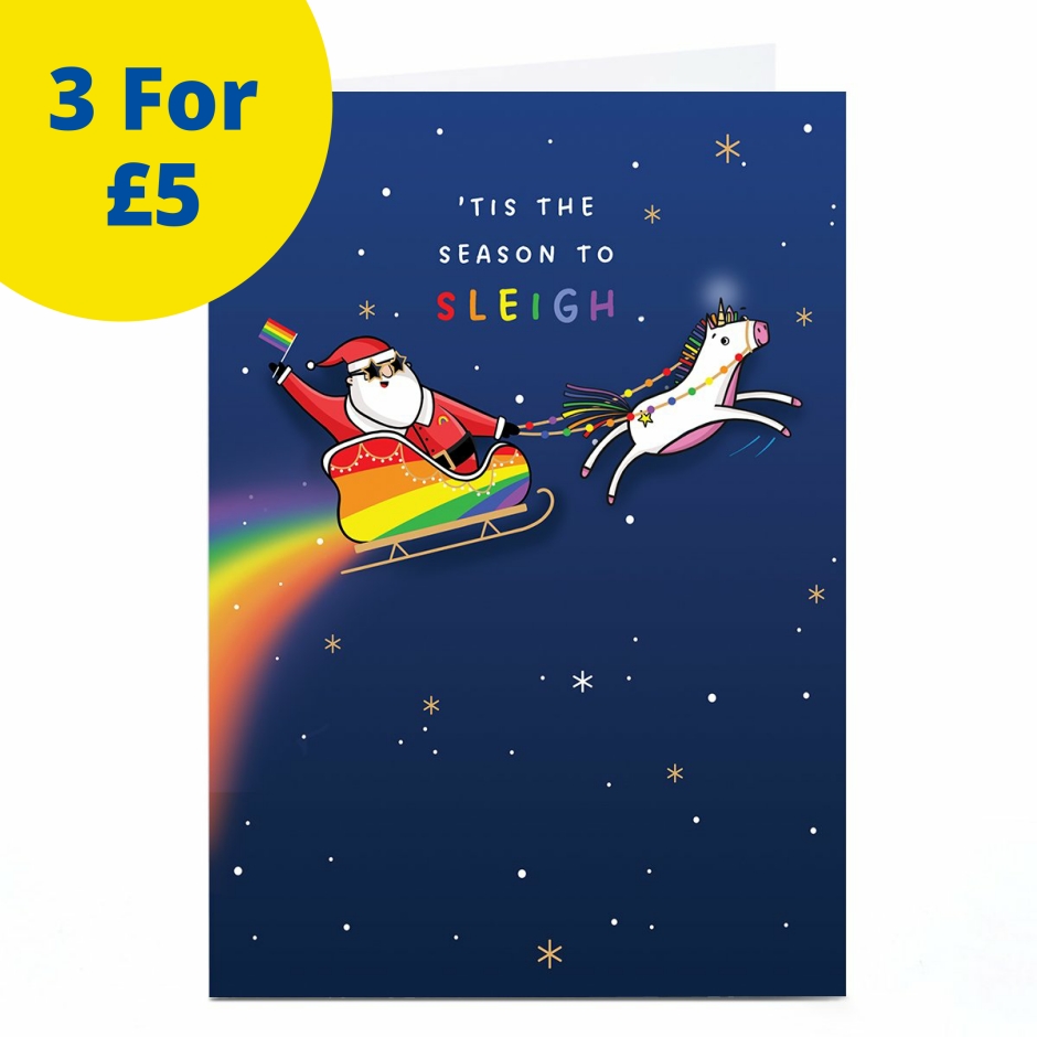 Image of Christmas Card - Tis the Season to Sleigh | Christmas Cards