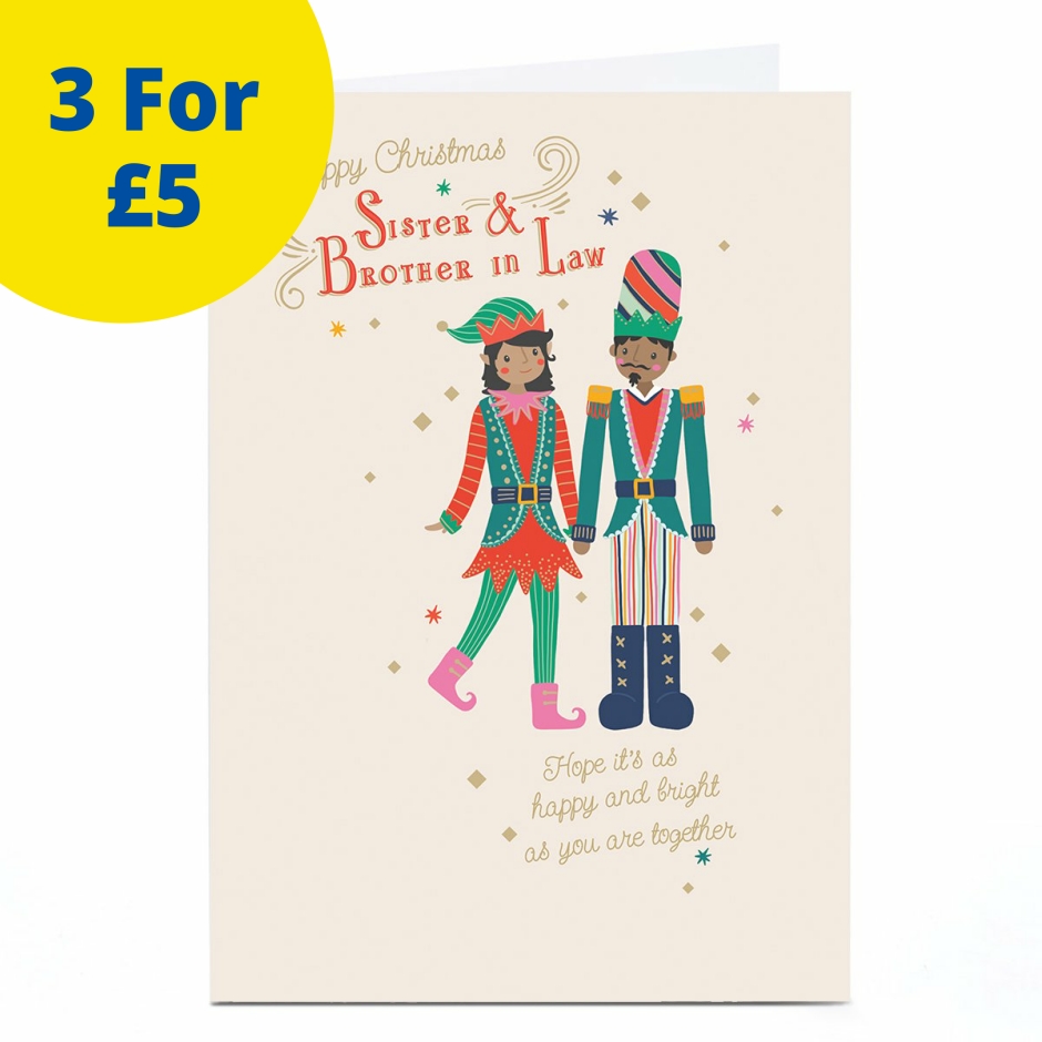 Image of Christmas Card - Cute Elf Characters, Sister &amp; Brother-in-Law | Christmas Cards