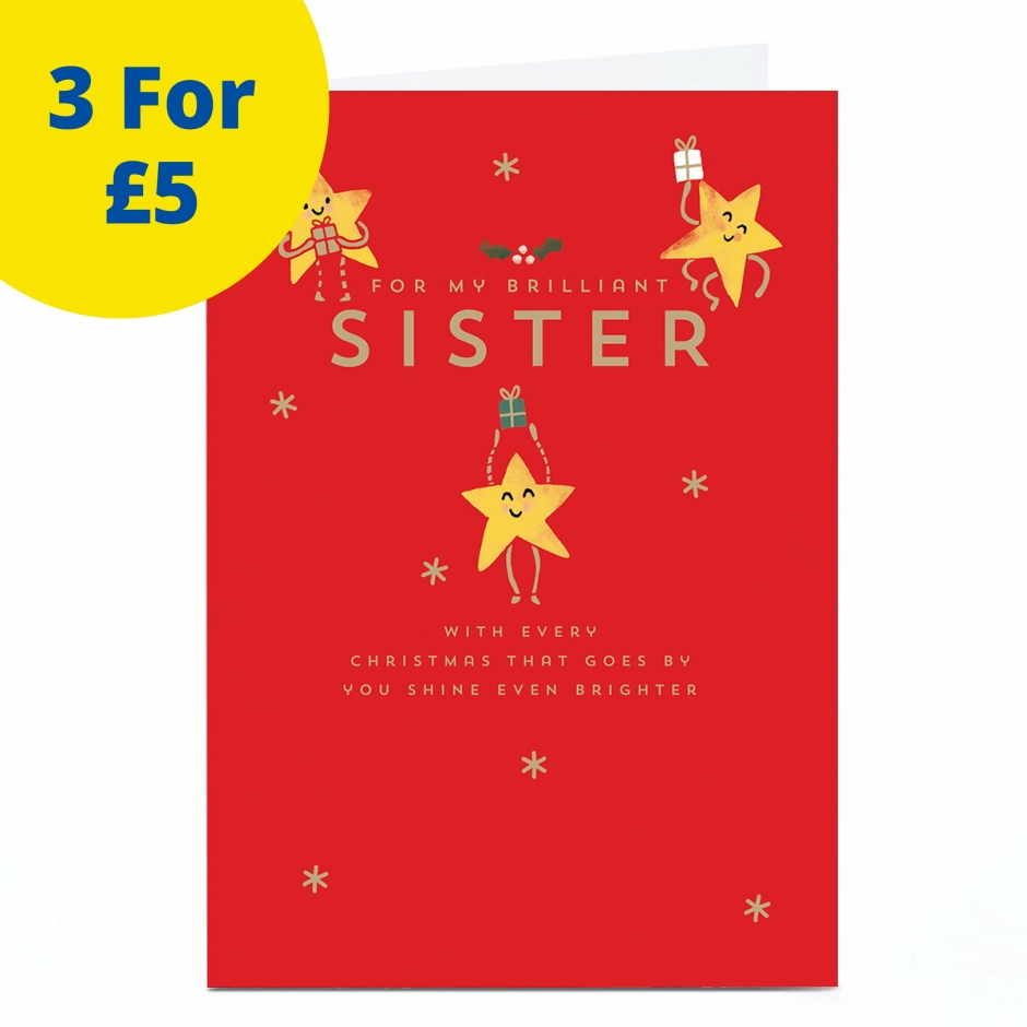 Image of Christmas Card - Shine Brighter Every Christmas Star, Sister | Christmas Cards