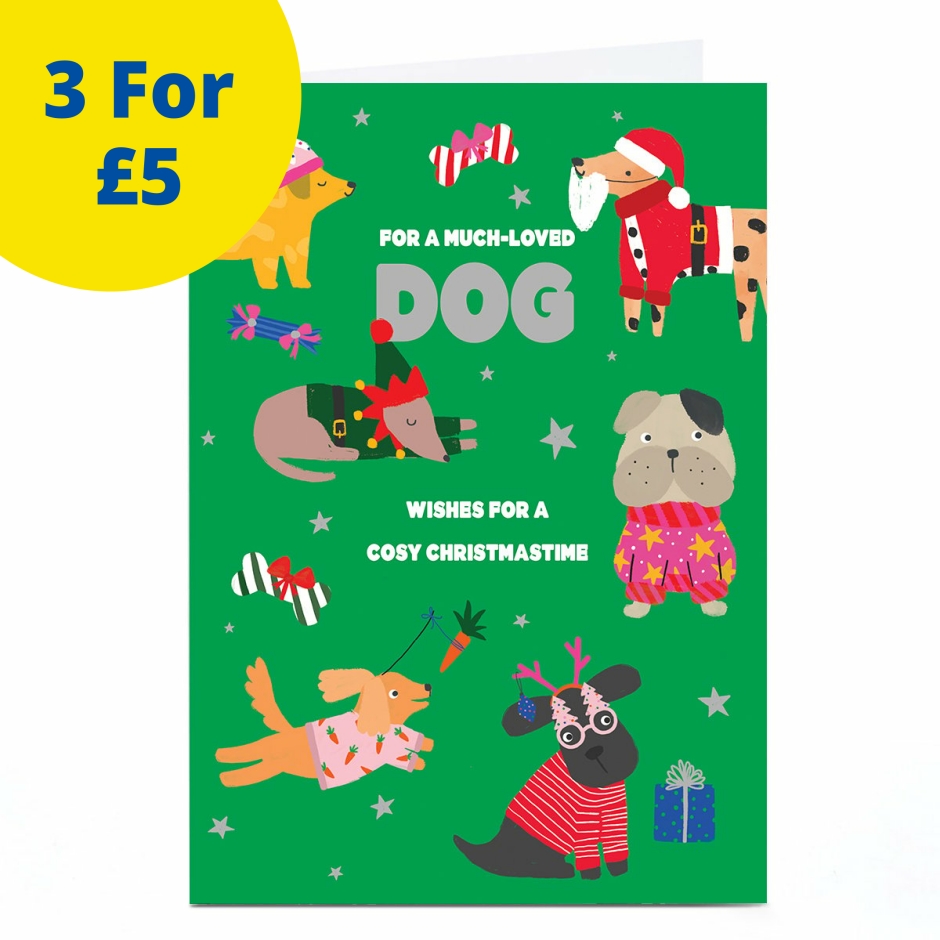 Image of To the Dog Christmas Card - Lots of Colourful Dogs | Christmas Cards