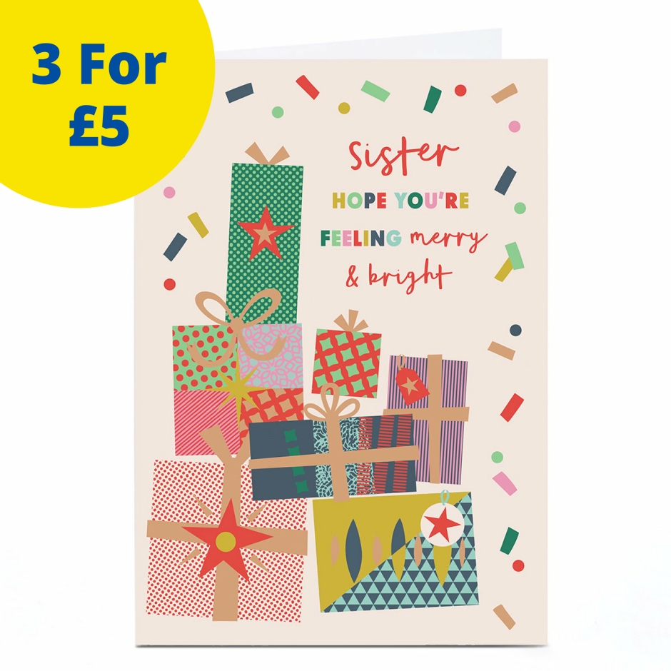 Image of Christmas Card - Colouful Presents, Sister | Christmas Cards