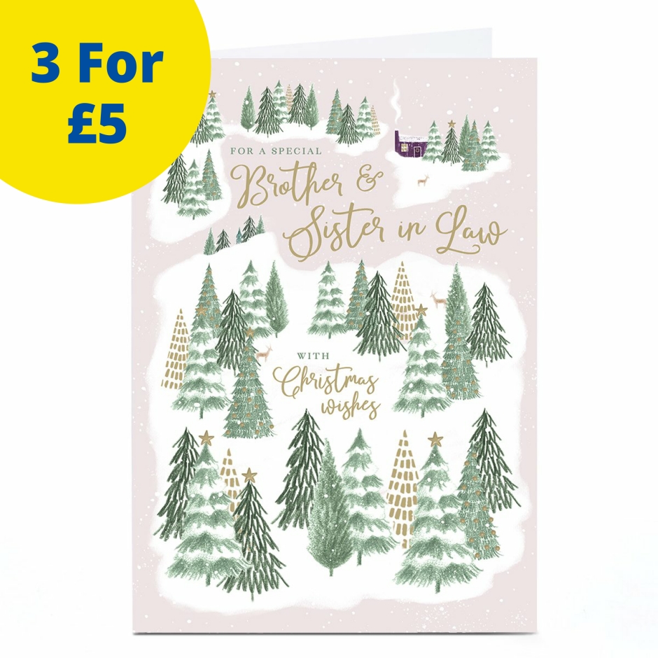 Image of Christmas Card - Snowy Trees, Brother &amp; Sister-in-Law | Christmas Cards