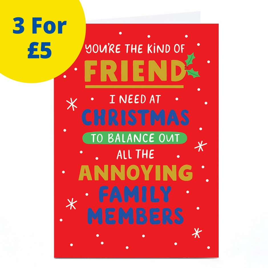 Image of Christmas Card - Balance Out Annoying Family, Friend | Christmas Cards