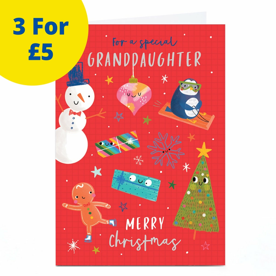 Image of Christmas Card - Cute Christmas Characters, Granddaughter | Christmas Cards