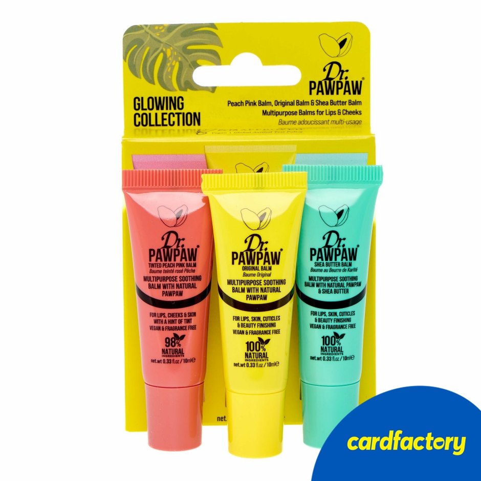 Dr.PAWPAW Glowing Trio Beauty Balms Set | Multi-Tasking Lip, Skin & Hair Care | Peach Pink & Clear Tints | 98% Natural | 3x 10ml | Perfect for Gift