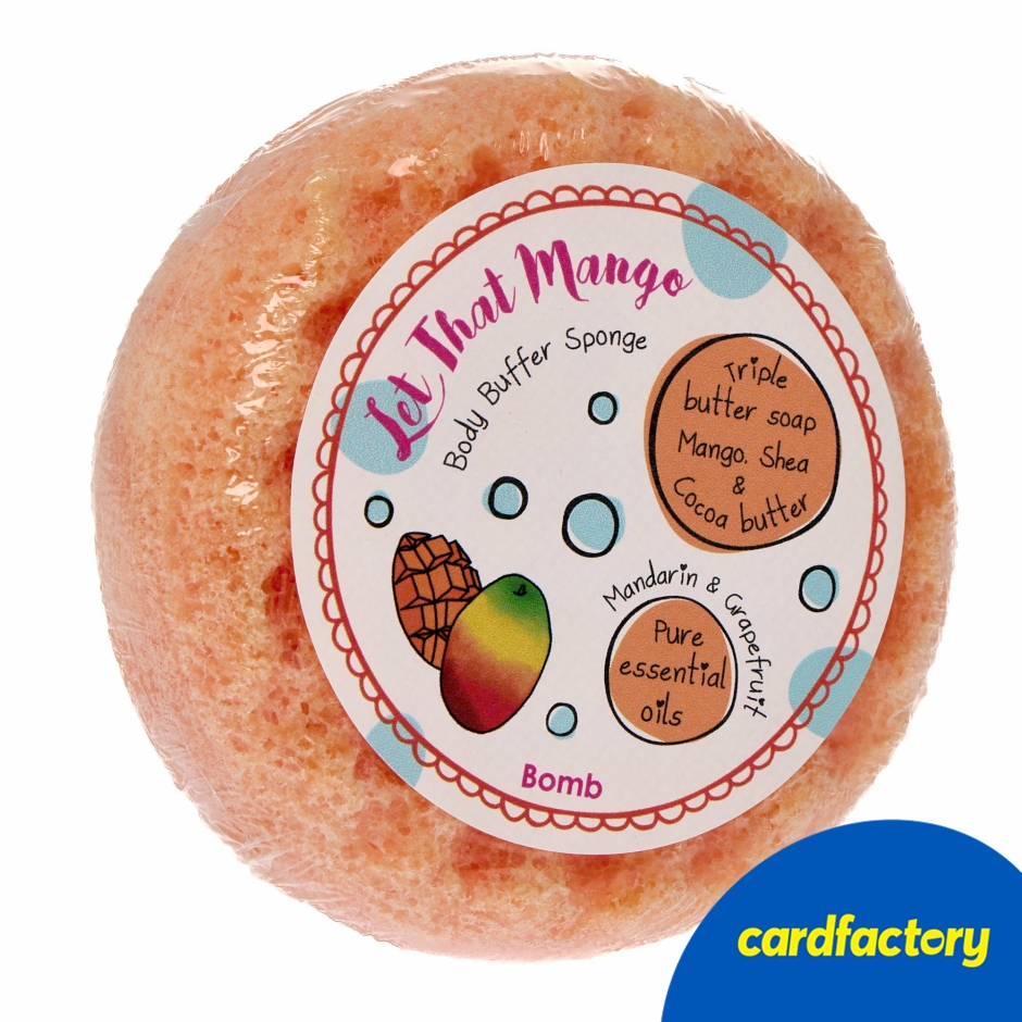 Image of . Bomb Cosmetics Let That Mango Body Buffer Sponge | Perfect Gift