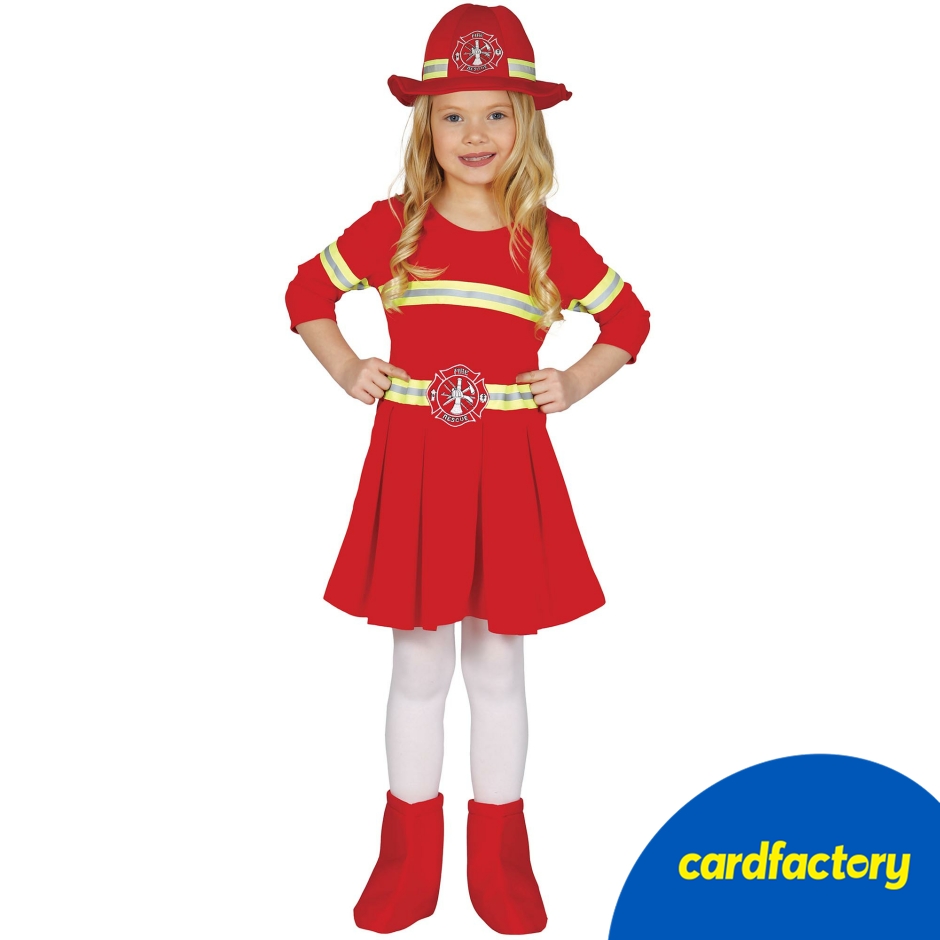 Image of Firefighter Girl Children's Fancy Dress Costume