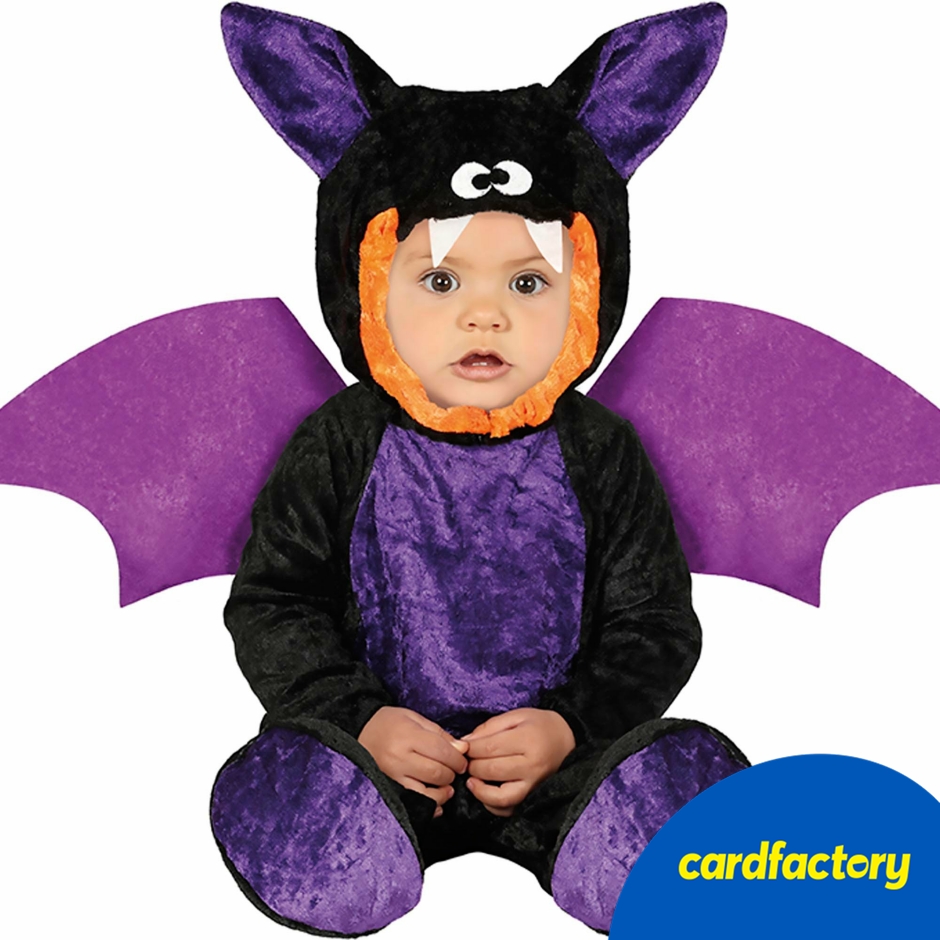 Image of Mini Bat Infant Fancy Dress Costume | Cute Hooded One-Piece Design | 100% Polyester | Sizes 12-18 Months, 18-24 Months