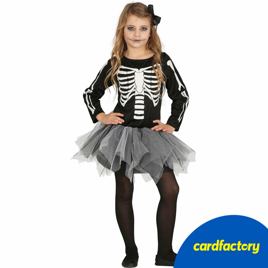 Image of Skeleton Tutu Children's Fancy Dress Costume