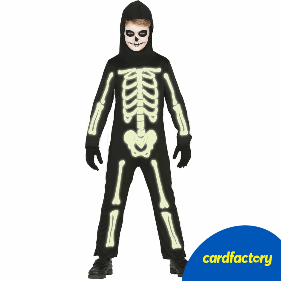 Image of Glow in the Dark Skeleton Children's Fancy Dress Costume