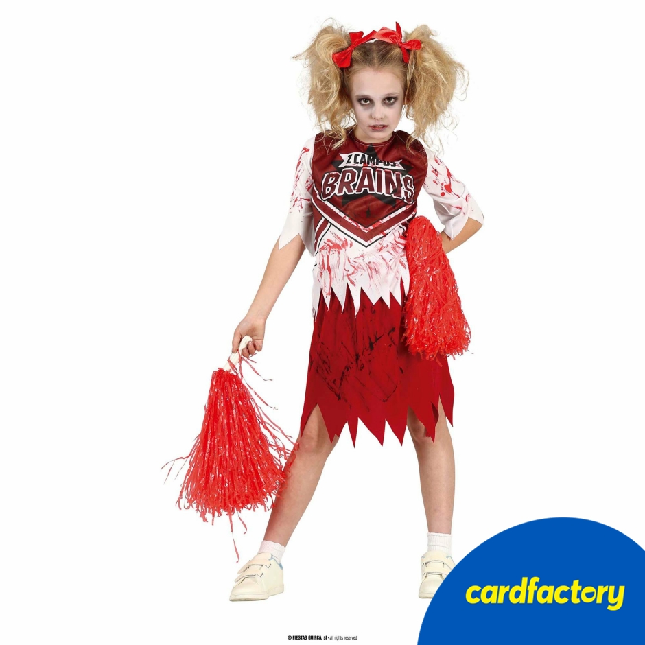 Image of Zombie Cheerleader Children's Fancy Dress Costume