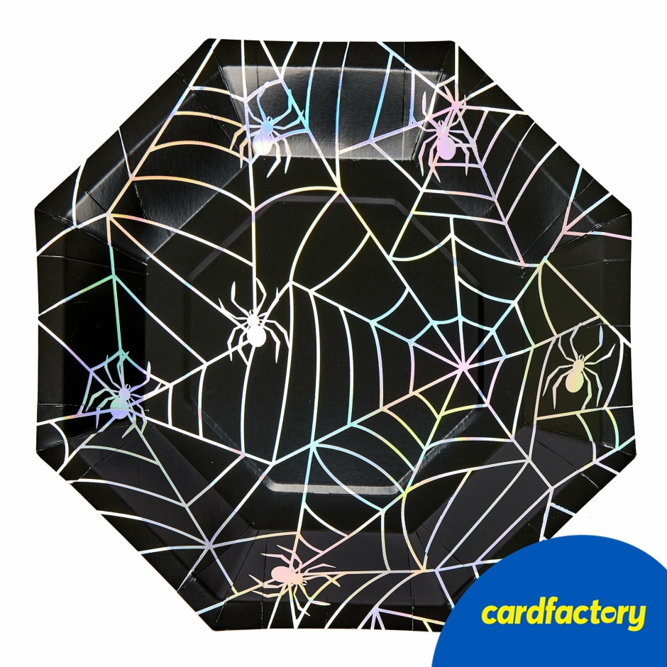 Image of Spider Web Paper Plates - Pack of 10