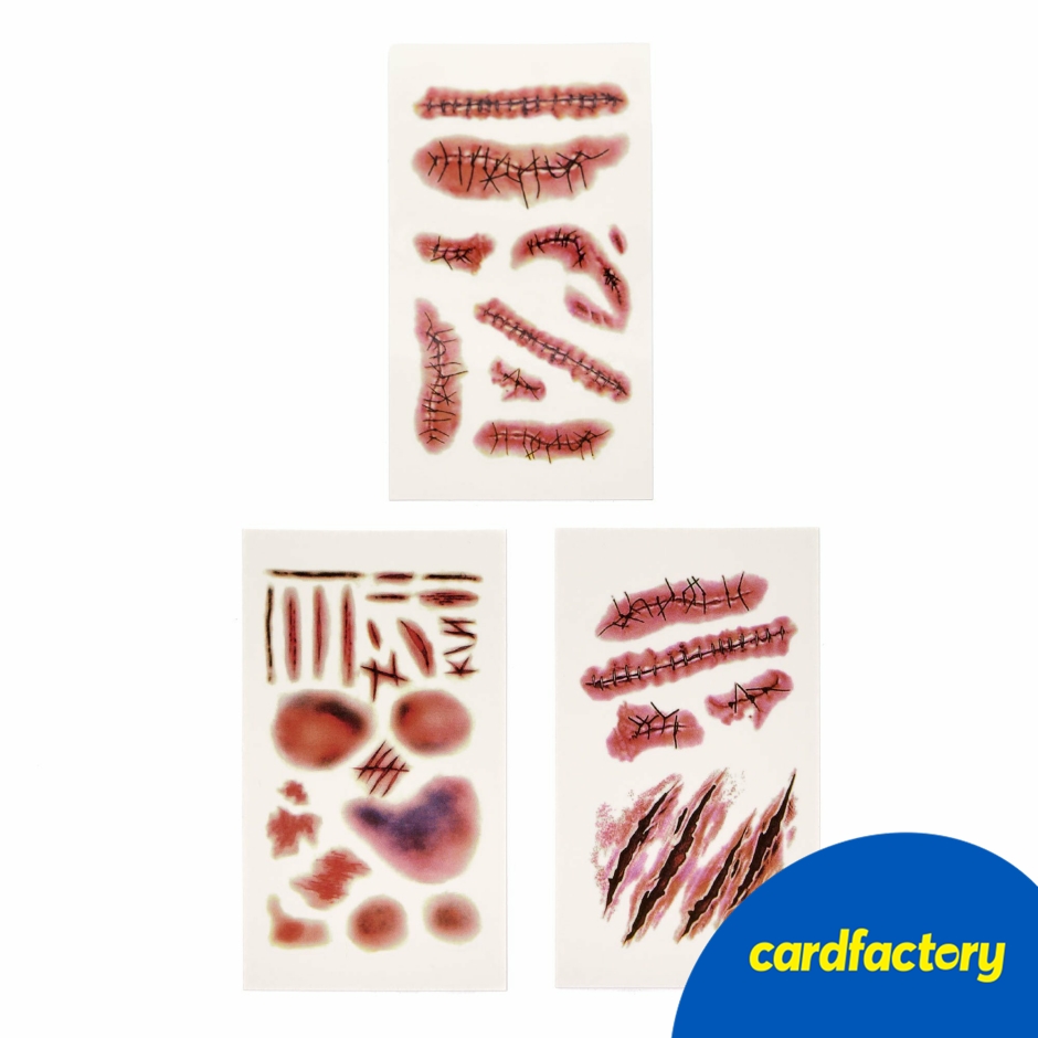Image of Bloody Wound Temporary Tattoos - 5 Sheets Gift