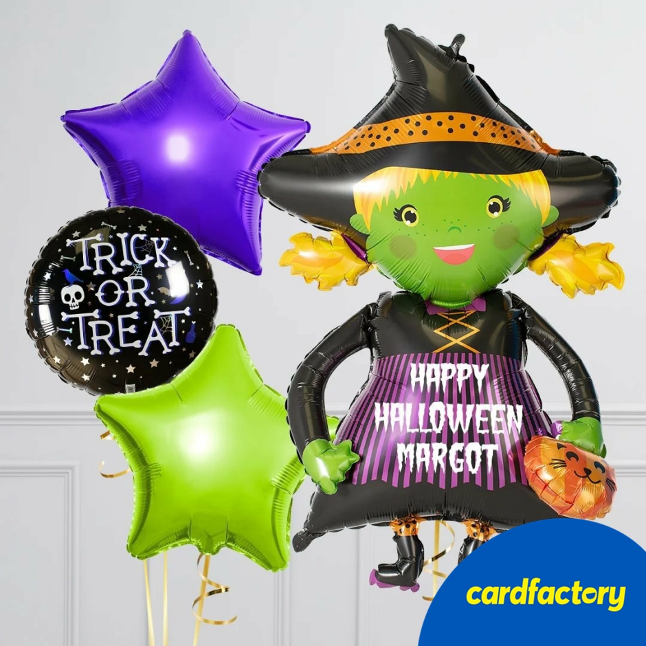 Image of Personalised Witch Foil Bouquet - Delivered Inflated!
