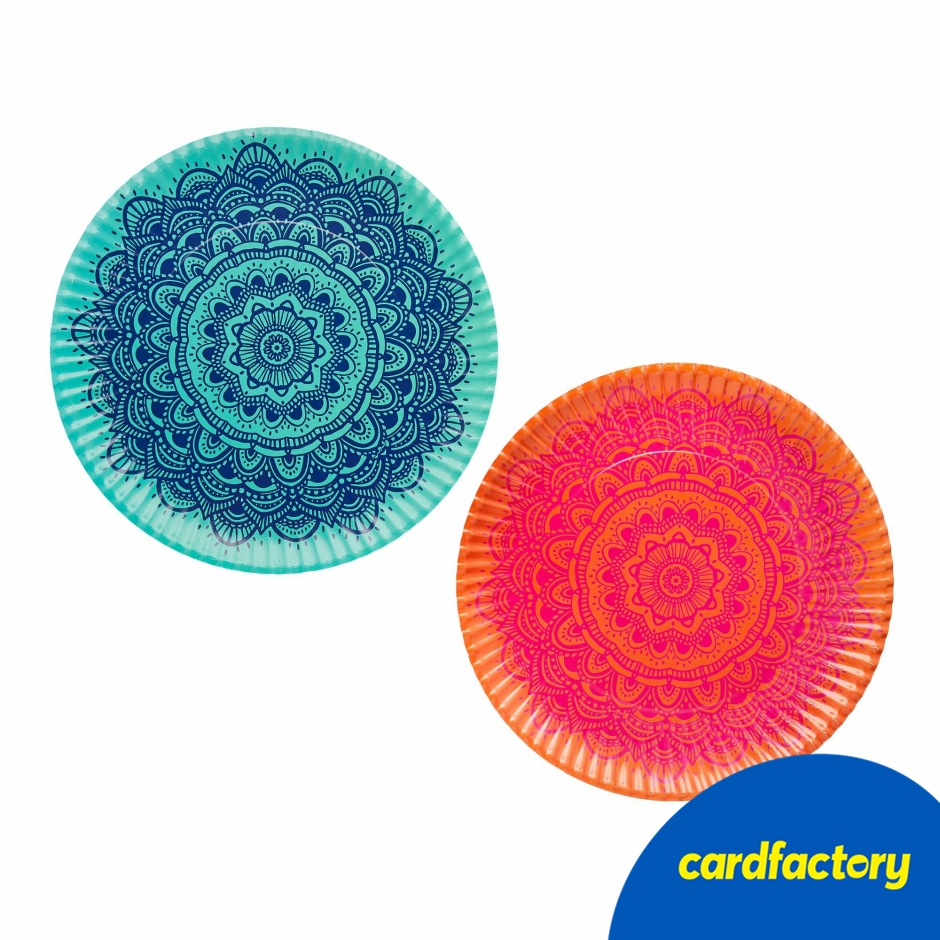 Image of Mandala Large Paper Platter - Pack of 2